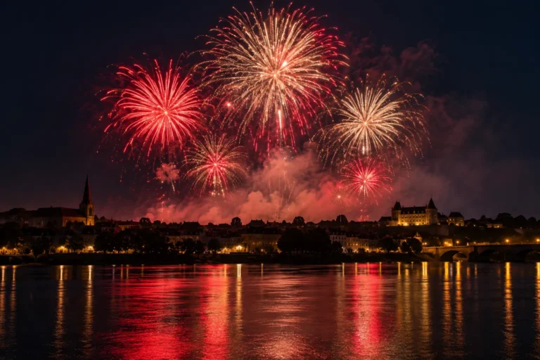 Feux d’artifice au-dessus d’une rivière