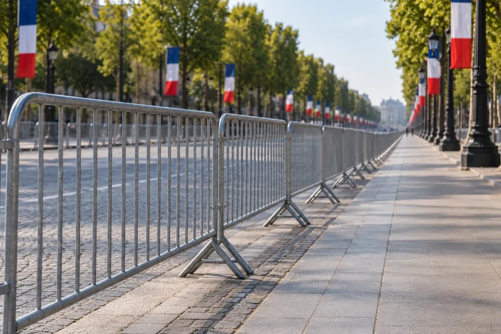 Barrières le long d’une avenue
